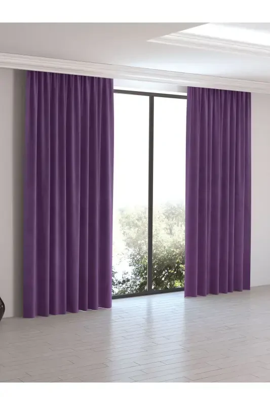 Home Daily Series Violet Purple Ada Background Curtain-Violet Purple - 1