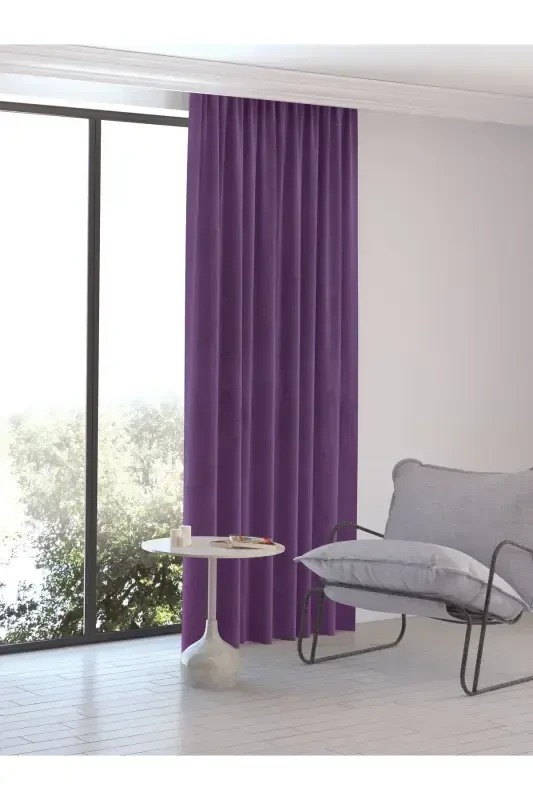 Home Daily Series Violet Purple Ada Background Curtain-Violet Purple - 3