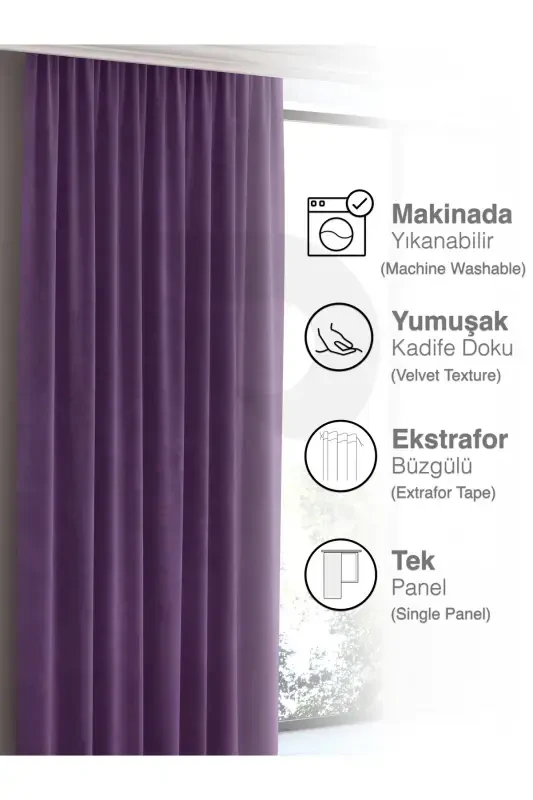 Home Daily Series Violet Purple Ada Background Curtain-Violet Purple - 4