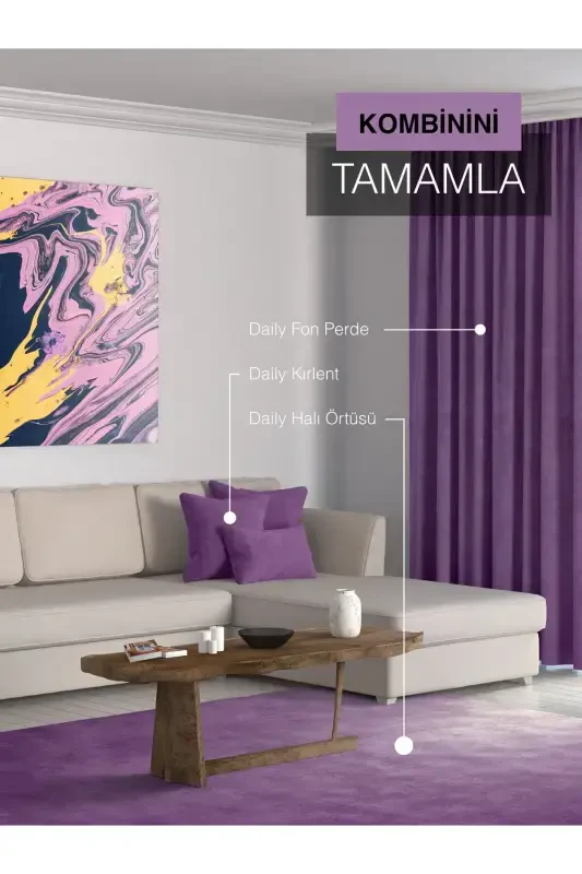 Home Daily Series Violet Purple Ada Background Curtain-Violet Purple - 7