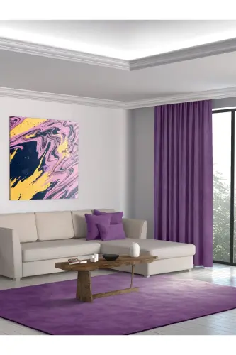 Home Daily Series Violet Purple Island Background Curtain-Violet Purple - PERLE (1)