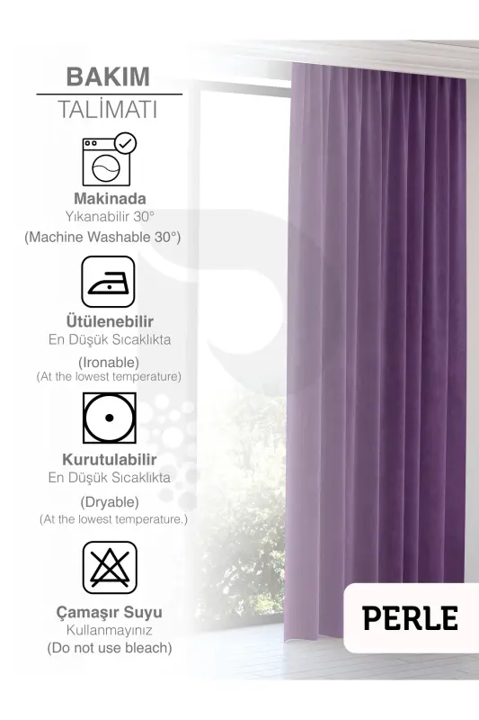 Home Daily Series Violet Purple Island Background Curtain-Violet Purple - 5