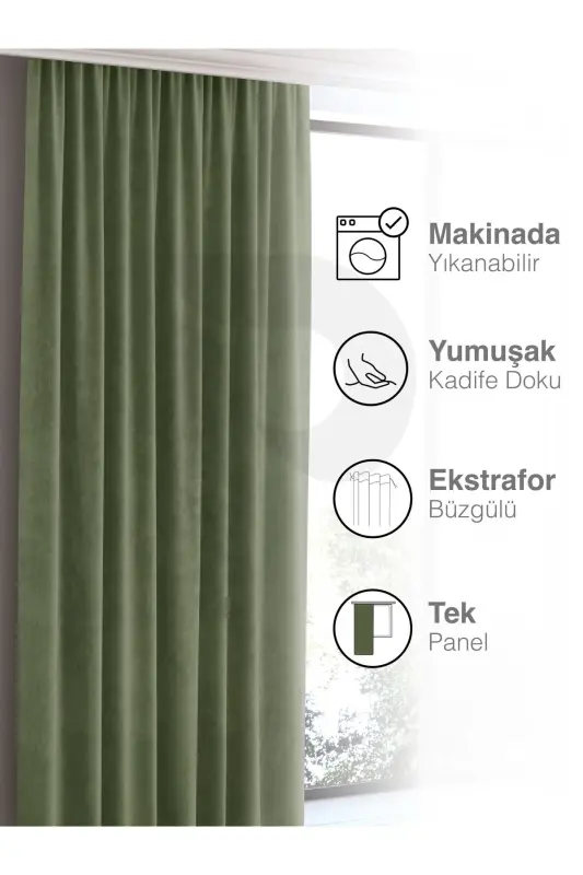 Home Daily Series Zeytin Yaprağı Ada Fon Perde-Zeytin Yaprağı Rengi - 4