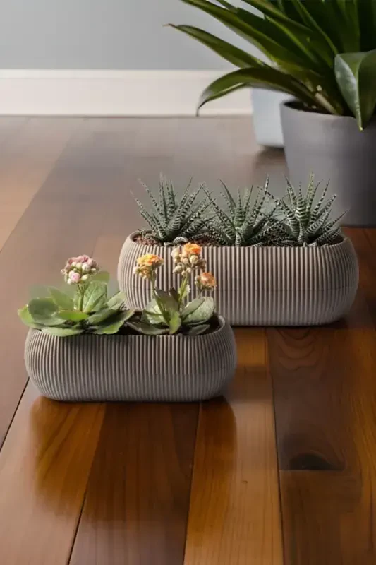 Home Decoration Karasu Decorative and Modern Coral Pot Set 5 Pieces-BROWN - 6