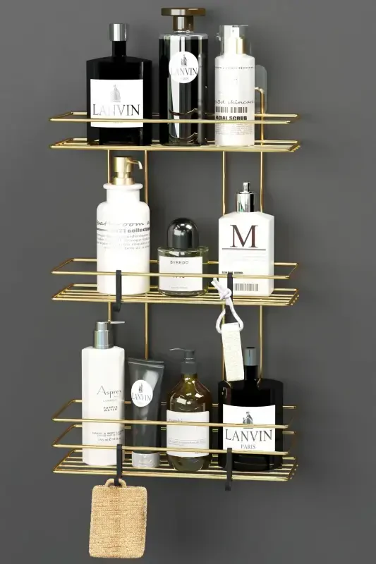 HOME Gold Gold Plated Adhesive 3-Layer Bathroom R - WEARME