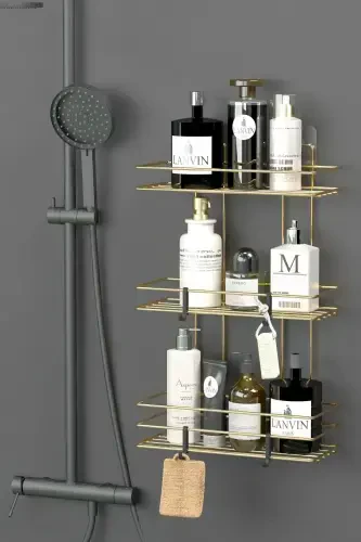 HOME Gold Gold Plated Adhesive 3-Layer Bathroom R - 2