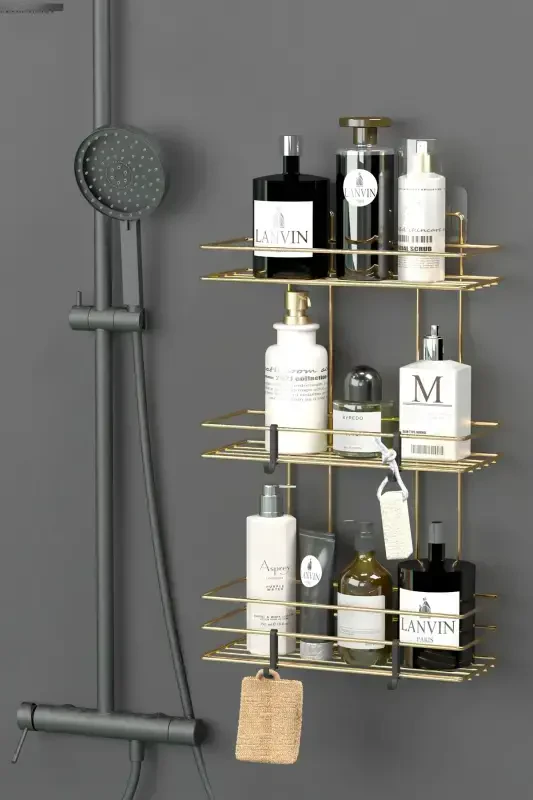 HOME Gold Gold Plated Adhesive 3-Layer Bathroom R - 2