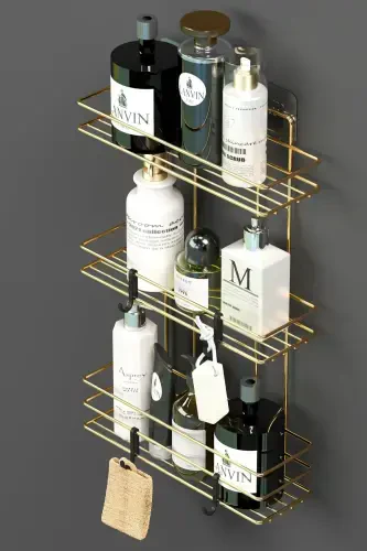 HOME Gold Gold Plated Adhesive 3-Layer Bathroom R - 4