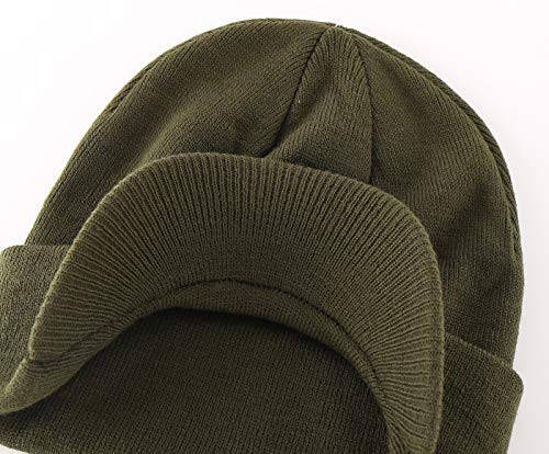 Home Prefer Men's Winter Beanie Hat with Brim Warm Double Knit Cuff Beanie Cap - 3