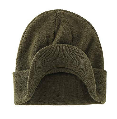 Home Prefer Men's Winter Beanie Hat with Brim Warm Double Knit Cuff Beanie Cap - 2