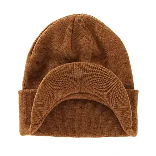 Home Prefer Men's Winter Beanie Hat with Brim Warm Double Knit Cuff Beanie Cap Watch Radar Hat - HOME (1)