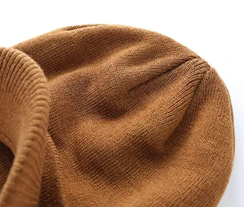 Home Prefer Men's Winter Beanie Hat with Brim Warm Double Knit Cuff Beanie Cap Watch Radar Hat - 4