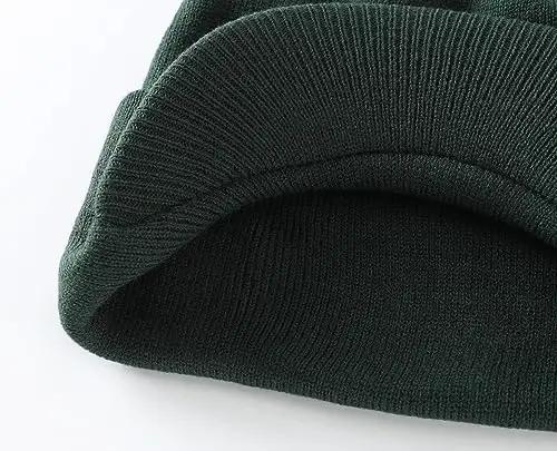 Home Prefer Men's Winter Beanie Hat with Brim Warm Double Knit Cuff Beanie Cap Watch Radar Hat - 5