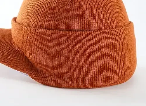 Home Prefer Men's Winter Beanie Hat with Brim Warm Double Knit Cuff Beanie Cap Watch Radar Hat - 3