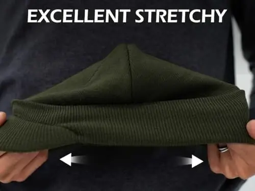 Home Prefer Men's Winter Beanie Hat with Brim Warm Double Knit Cuff Beanie Cap Watch Radar Hat - 4