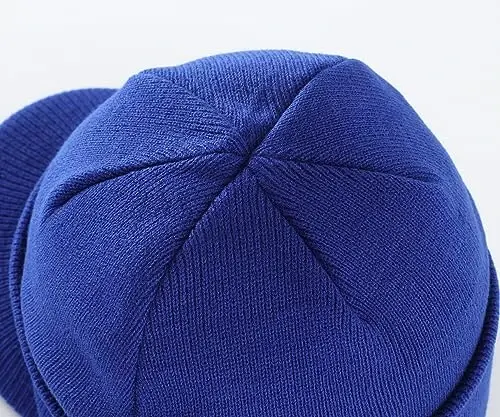 Home Prefer Men's Winter Beanie Hat with Brim Warm Double Knit Cuff Beanie Cap Watch Radar Hat - 4