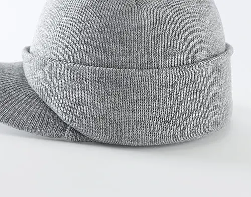 Home Prefer Men's Winter Beanie Hat with Brim Warm Double Knit Cuff Beanie Cap Watch Radar Hat - 4