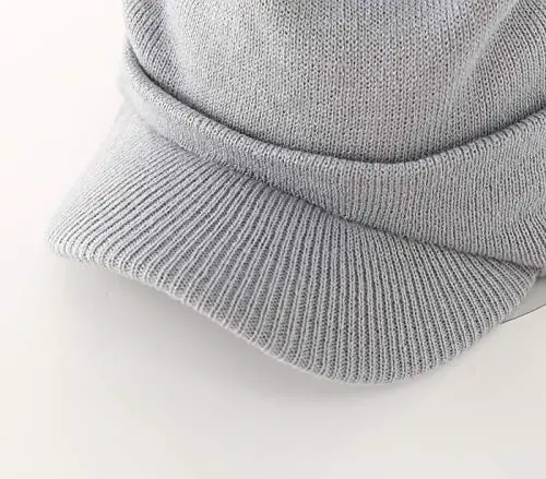 Home Prefer Men's Winter Beanie Hat with Brim Warm Double Knit Cuff Beanie Cap Watch Radar Hat - 5