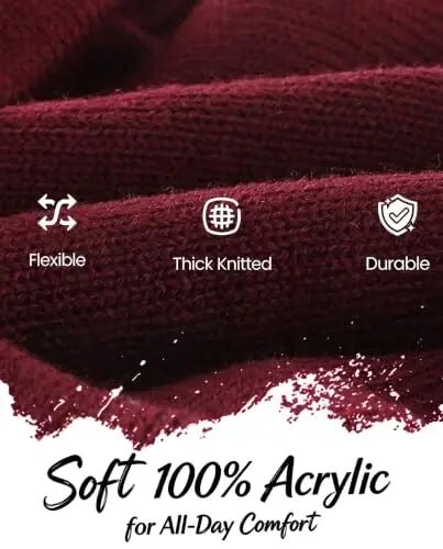 Home Prefer Men's Winter Beanie Hat with Brim Warm Double Knit Cuff Beanie Cap Watch Radar Hat - 6