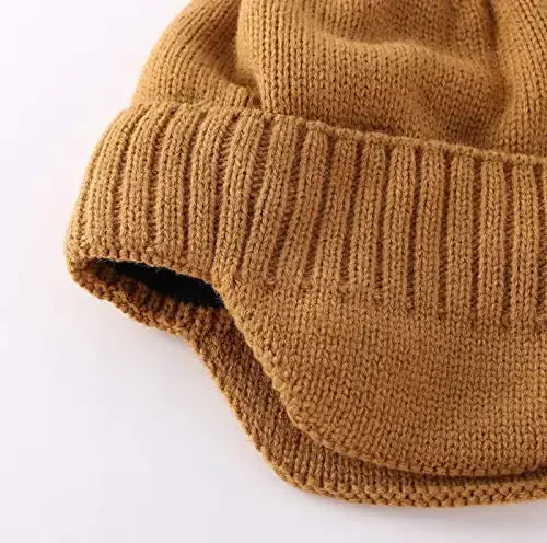 Home Prefer Mens Winter Hat Knit Earflap Hat Stocking Caps with Ears Beanie Hat - 6