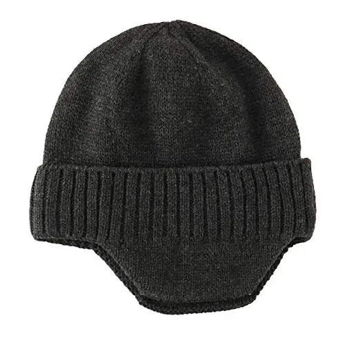 Home Prefer Mens Winter Hat Knit Earflap Hat Stocking Caps with Ears Beanie Hat - HOME (1)