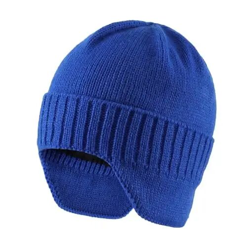 Home Prefer Mens Winter Hat Knit Earflap Hat Stocking Caps with Ears Beanie Hat - Home