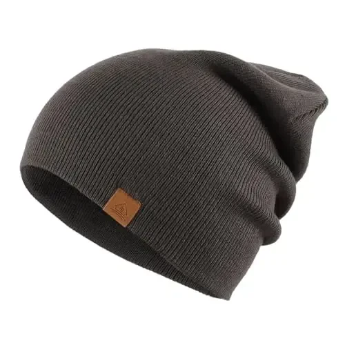 Home Prefer Mens Winter Hats Acrylic Knit Cuff Beanie Cap Warm Womens Beanie Hat - 2