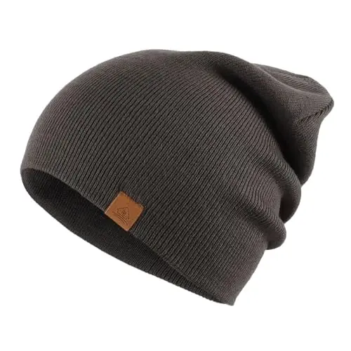 Home Prefer Mens Winter Hats Acrylic Knit Cuff Beanie Cap Warm Womens Beanie Hat - 2