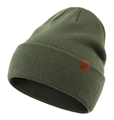 Home Prefer Mens Winter Hats Acrylic Knit Cuff Beanie Cap Warm Womens Beanie Hat 