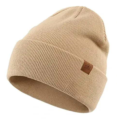 Home Prefer Mens Winter Hats Acrylic Knit Cuff Beanie Cap Warm Womens Beanie Hat 