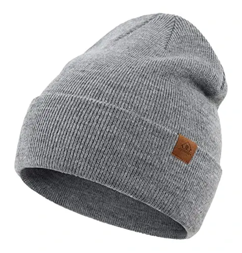 Home Prefer Mens Winter Hats Acrylic Knit Cuff Beanie Cap Warm Womens Beanie Hat 