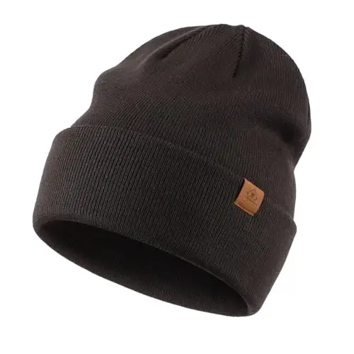 Home Prefer Mens Winter Hats Acrylic Knit Cuff Beanie Cap Warm Womens Beanie Hat - 1