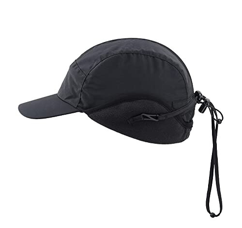 Home Prefer Waterproof Men's Winter Hats with Visor Warm Fleece Lined Baseball Cap Earflaps Trooper Trapper Hat for Men - 2