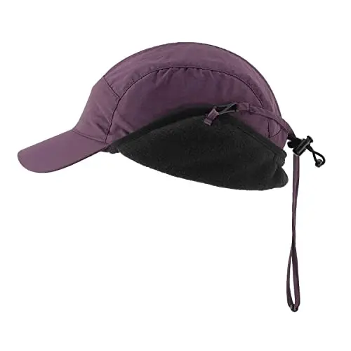 Home Prefer Waterproof Men's Winter Hats with Visor Warm Fleece Lined Baseball Cap Earflaps Trooper Trapper Hat for Men - HOME (1)