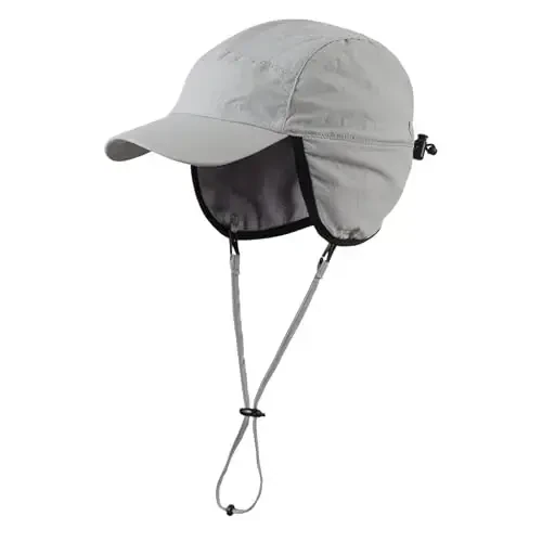 Home Prefer Waterproof Men's Winter Hats with Visor Warm Fleece Lined Baseball Cap Earflaps Trooper Trapper Hat for Men - 1