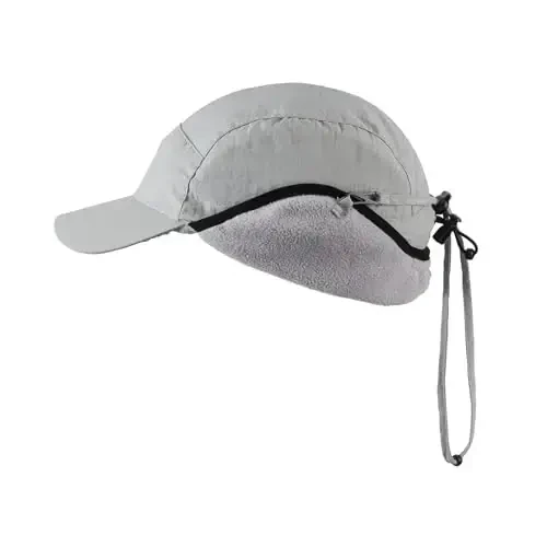 Home Prefer Waterproof Men's Winter Hats with Visor Warm Fleece Lined Baseball Cap Earflaps Trooper Trapper Hat for Men - 2