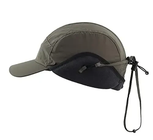 Home Prefer Waterproof Men's Winter Hats with Visor Warm Fleece Lined Baseball Cap Earflaps Trooper Trapper Hat for Men - 2