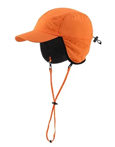 Home Prefer Waterproof Men's Winter Hats with Visor Warm Fleece Lined Baseball Cap Earflaps Trooper Trapper Hat for Men - 1