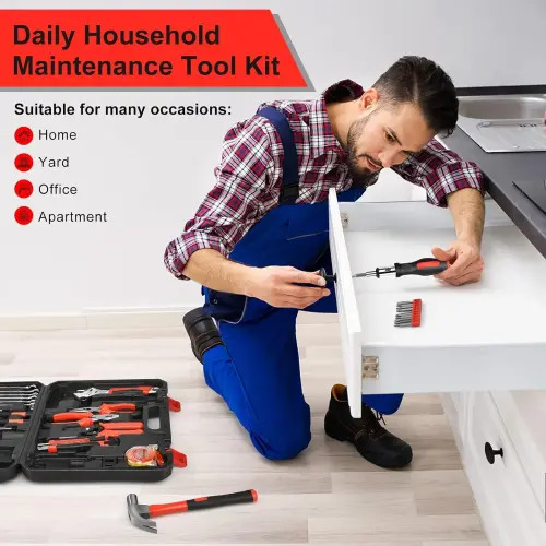 Home Repair Tool Kit, 146 Pieces Basic Home Repair Tool Set, General Mechanic Tool Set, General Household Tool Kit with Plastic Toolbox, Perfect for Homeowner, Office & College Repairs - 7