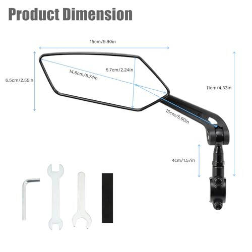 HOMEE Bike Mirrors 2pcs, 360° Adjustable Rotatable Bike Rear View Mirror, Bicycle Mirrors for Handlebars, Safety HD Glass Bike Mirror Handlebar Mount For Bicycle,Motorcycle,EBike - 3