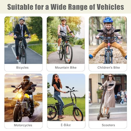 HOMEE Bike Mirrors 2pcs, 360° Adjustable Rotatable Bike Rear View Mirror, Bicycle Mirrors for Handlebars, Safety HD Glass Bike Mirror Handlebar Mount For Bicycle,Motorcycle,EBike - 8