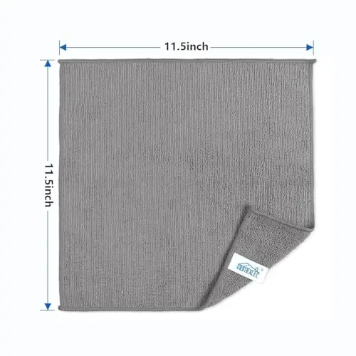 HOMEXCEL 100PK Microfiber Cleaning Cloth, Cleaning Rag for Home, 11.5x11.5 | Reusable, Lint Free, Scratch-Free and Highly Absorbent Towels for Kitchen, Window and Glass, Cars, Grey - HOMEXCEL (1)