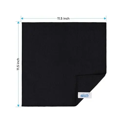 HOMEXCEL 24PK Microfiber Cleaning Cloth, Cleaning Rag for Home, 11.5x11.5in | Reusable, Lint Free, Scratch-Free and Highly Absorbent Towels for Kitchen, Window and Glass, Cars, Black - HOMEXCEL (1)
