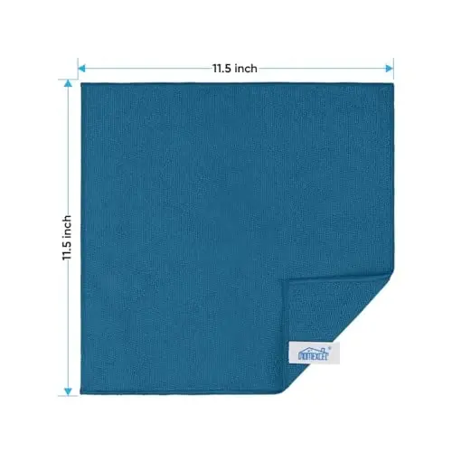 HOMEXCEL 24PK Microfiber Cleaning Cloth, Cleaning Rag for Home, 11.5x11.5in | Reusable, Lint Free, Scratch-Free and Highly Absorbent Towels for Kitchen, Window and Glass, Cars, Navy Blue - HOMEXCEL (1)