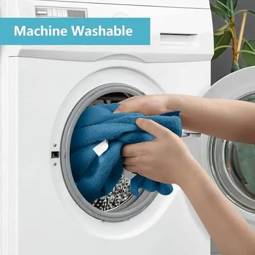 HOMEXCEL 50PK Microfiber Cleaning Cloth, Cleaning Rag for Home, 11.5x11.5in | Reusable, Lint Free, Scratch-Free and Highly Absorbent Towels for Kitchen, Window and Glass, Cars, Navy Blue - 4