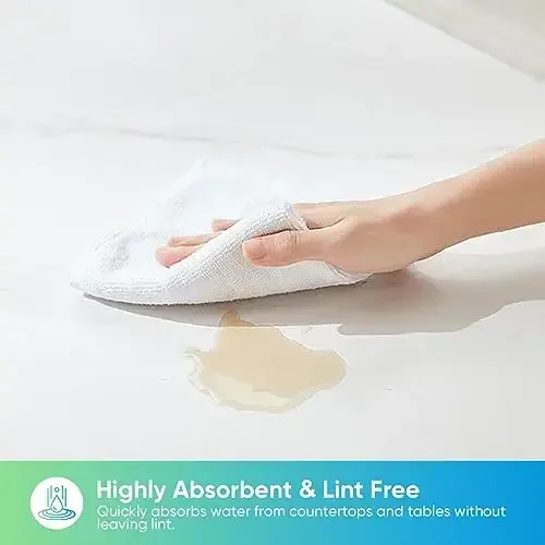 HOMEXCEL White Microfiber Cleaning Cloth, 24 Pack Cleaning Towels for Kitchen, Lint Free, Scratch-Free, Highly Absorbent, and Reusable Cleaning Rags for House, Window and Glass, Cars, 11.5 X11.5 inch - 3