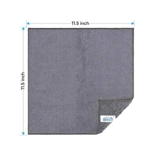 HOMEXCEL Grey Microfiber Cleaning Cloth, 12 Pack Premium Microfiber Towels for Cars, Lint Free, Scratch-Free, Highly Absorbent, Reusable Cleaning Rags for Car, Household, Kitchen, Window, 11.5
