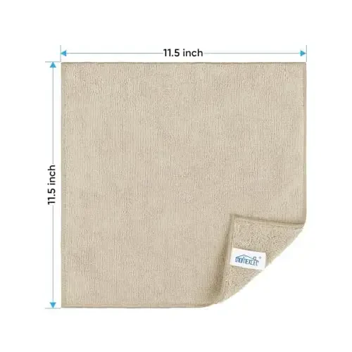 HOMEXCEL jigarrang mikrofiber tozalovchi mato, 12 dona avtomobillar uchun premium mikrofiber sochiqlar, tuklarsiz, tirnalishsiz, yuqori absorbent, avtomobil, uy xo'jaligi, oshxona, deraza uchun qayta ishlatiladigan tozalash latta, 11,5