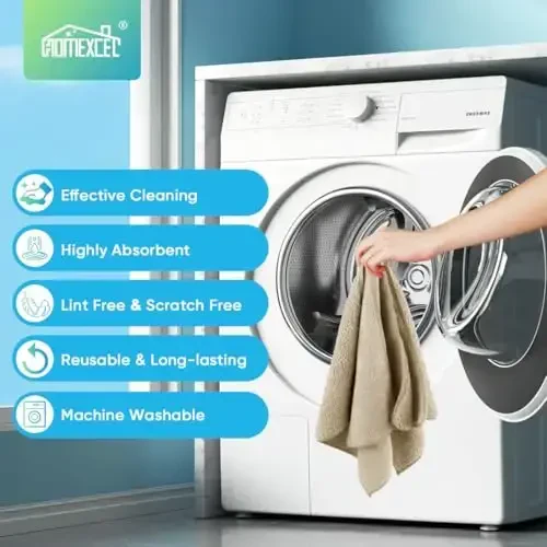 HOMEXCEL jigarrang mikrofiber tozalovchi mato, 12 dona avtomobillar uchun premium mikrofiber sochiqlar, tuklarsiz, tirnalishsiz, yuqori absorbent, avtomobil, uy xo'jaligi, oshxona, deraza uchun qayta ishlatiladigan tozalash latta, 11,5