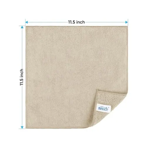 HOMEXCEL Brown Microfiber Cleaning Cloth, 12 Pack Premium Microfiber Towels for Cars, Lint Free, Scratch-Free, Highly Absorbent, Reusable Cleaning Rags for Car, Household, Kitchen, Window, 11.5